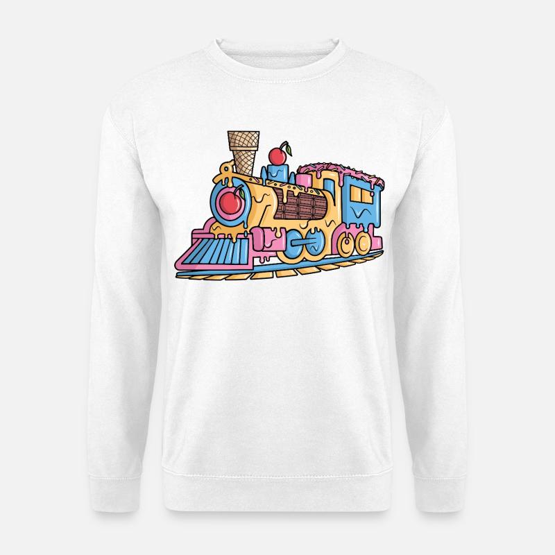 Dampflok Eiscreme Modelleisenbahn Eisenbahn - Unisex Pullover - Weiß