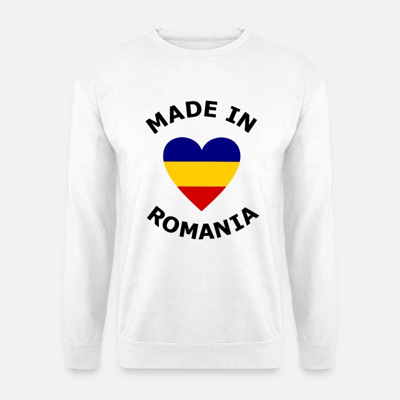 Rumänienfarben Herzliebe - Unisex Pullover - Weiß