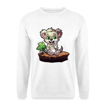 Kleiner Koala am Baumstumpf - Unisex Pullover - Weiß - Vorne