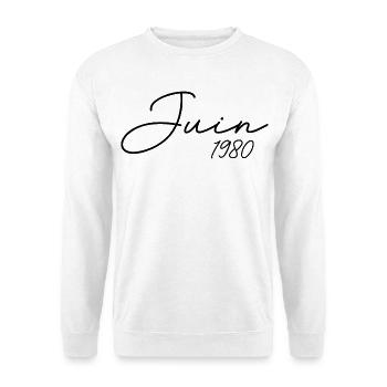Geburtstag 1980 Juni 1980 Geschenk Juni 1980 - Unisex Pullover - Weiß - Vorne