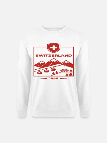Schweiz Alpen Wappen 1848 - Unisex Pullover - Weiß