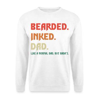 Bearded Inked Dad – Cooler Papa mit Bart T-Shirt - Unisex Pullover - Weiß - Vorne