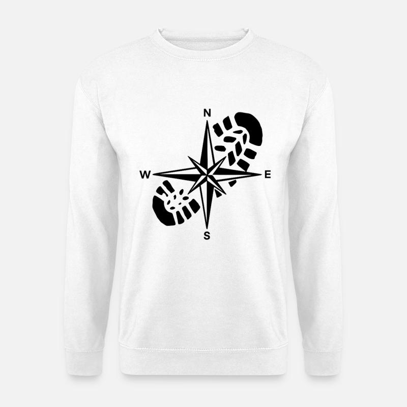 Hiker Compass Wandergeschenk - Unisex Pullover - Weiß