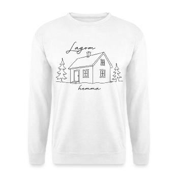 Lagom Hemma - Maison Scandinave Minimaliste - Sweat-shirt Unisexe - blanc - Devant
