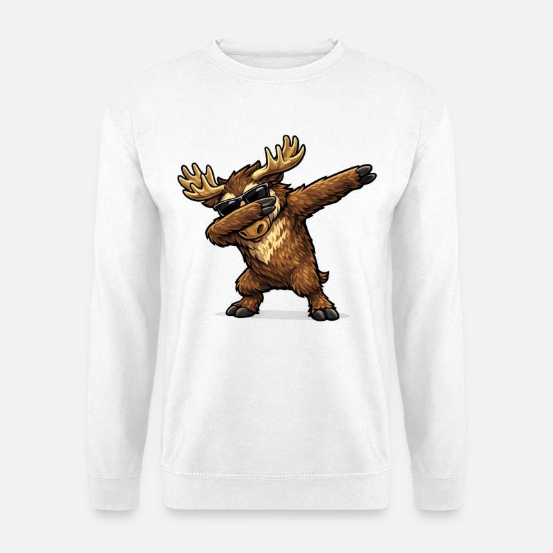 Dabbing Elch - Unisex Pullover - Weiß