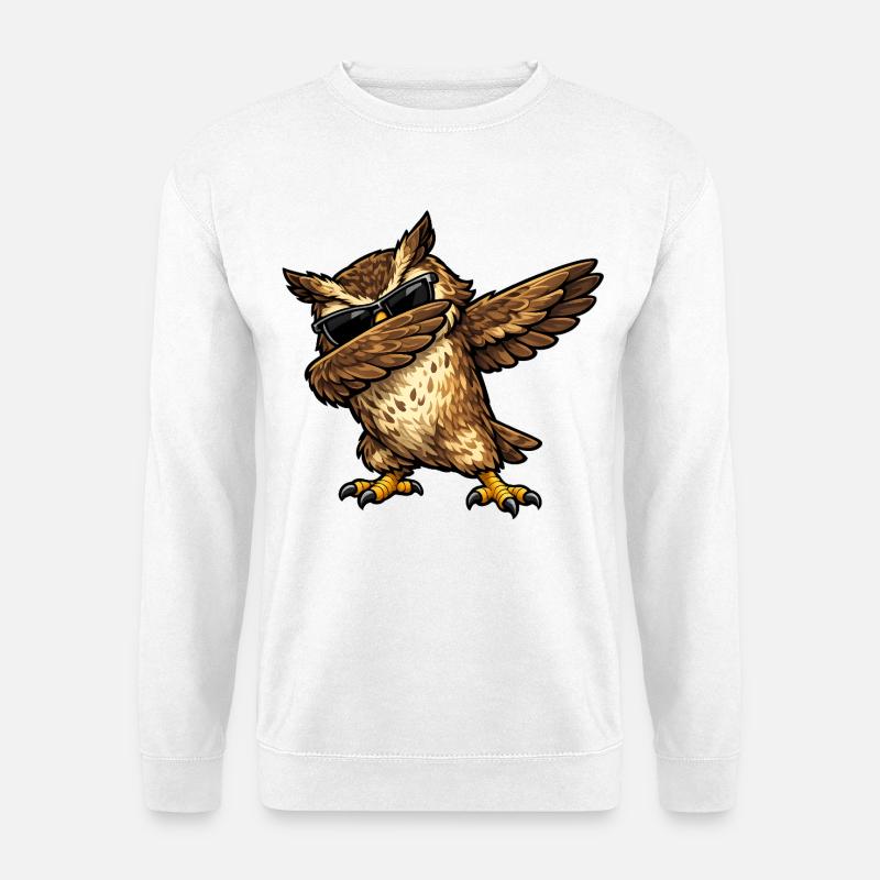Dabbing Eagle Owl - Unisex Sweatshirt - white