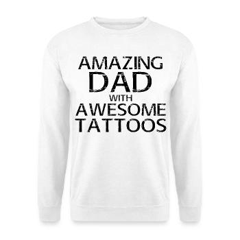 Erstaunlicher Vater mit tollen Tattoos – lustiges Geschenk - Unisex Pullover - Weiß - Vorne