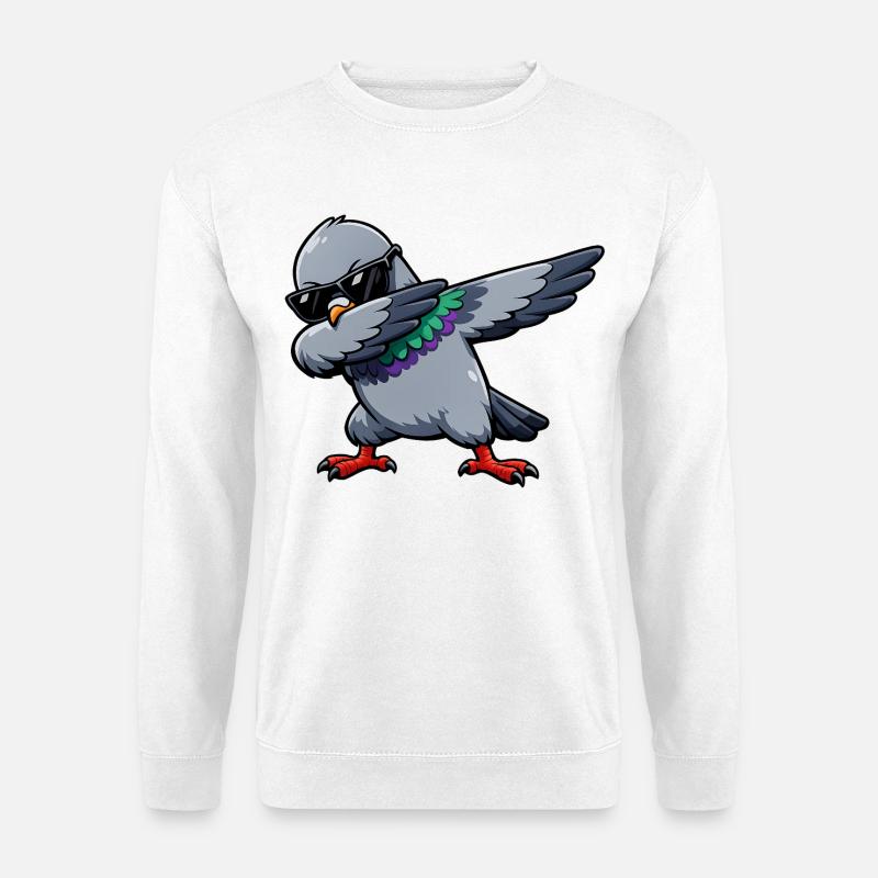 Dabbing Taube - Unisex Pullover - Weiß