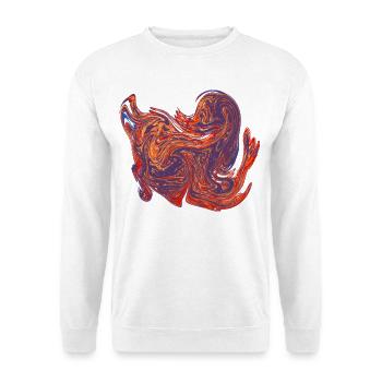 Farbwirbel-Herz Marmormuster - Unisex Pullover - Weiß - Vorne
