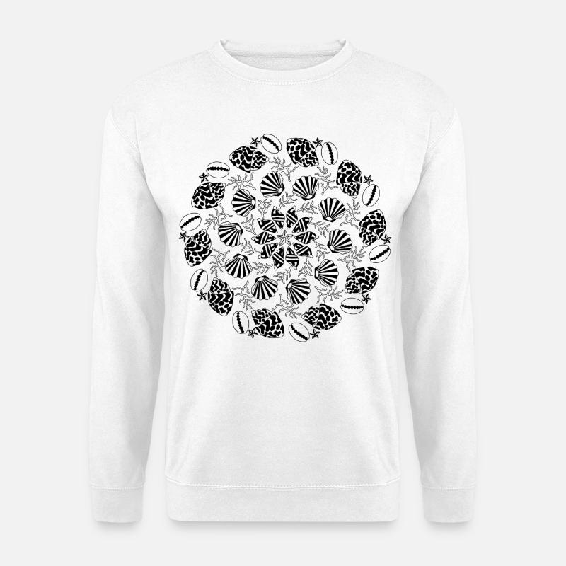 Shell Mandala black and white - Unisex Sweatshirt - white