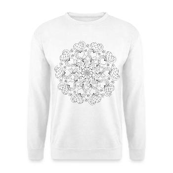 Mandala made of hearts black and white - Unisex Sweatshirt - white - Front