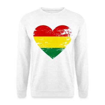 Bolivia flag heart used - Unisex Sweatshirt - white - Front