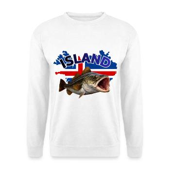 Island Dorsch Angeln - Unisex Pullover - Weiß - Vorne