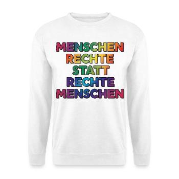 Cooles Regenbogen Motiv gegen Rechts & Fans - Unisex Pullover - Weiß - Vorne