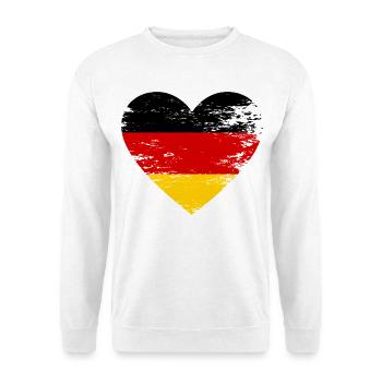 Drapeau de l’Allemagne Coeur - Sweat-shirt Unisexe - blanc - Devant