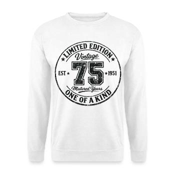 75 Jahre Vintage 1951 Limited Edition Geschenk - Unisex Pullover - Weiß - Vorne
