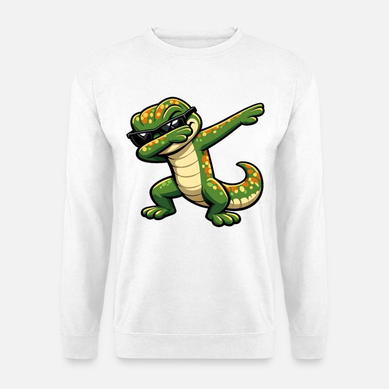 Dabbing Gecko - Unisex Pullover - Weiß