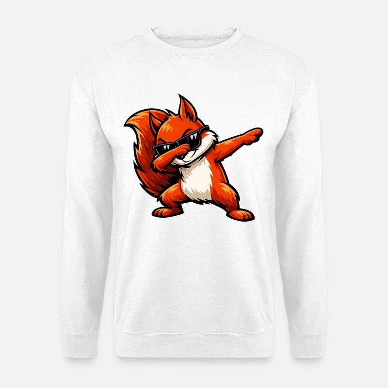Dabbing Rotes Eichhörnchen - Unisex Pullover - Weiß
