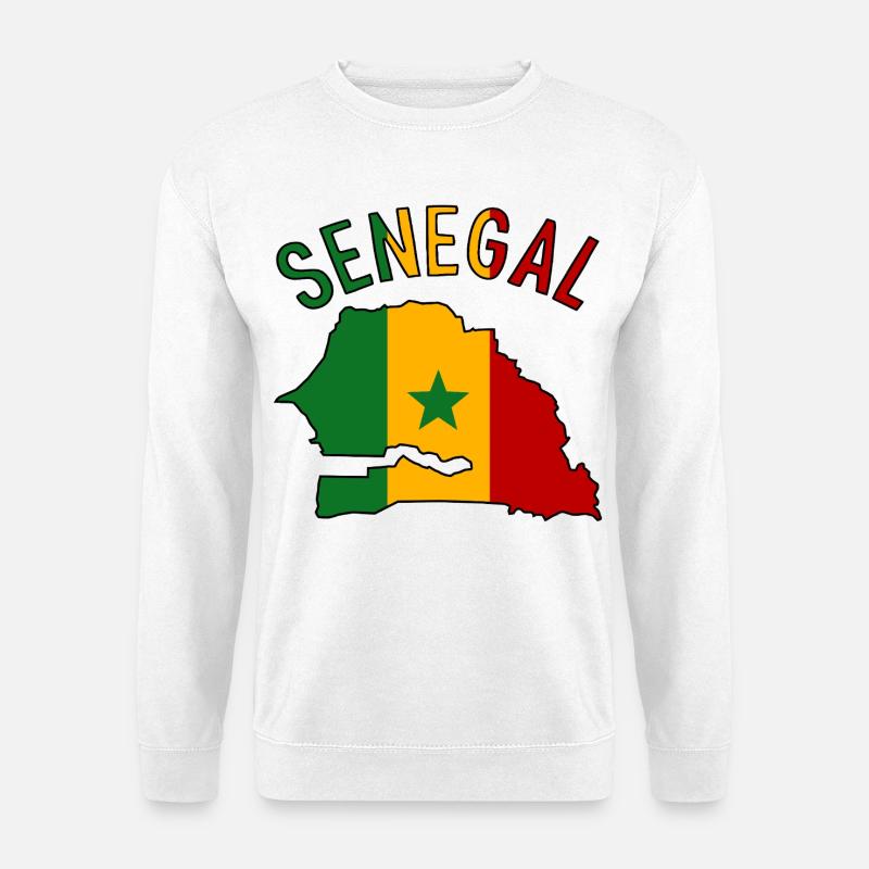 Senegal Flag Map Silhouette - Unisex Sweatshirt - white