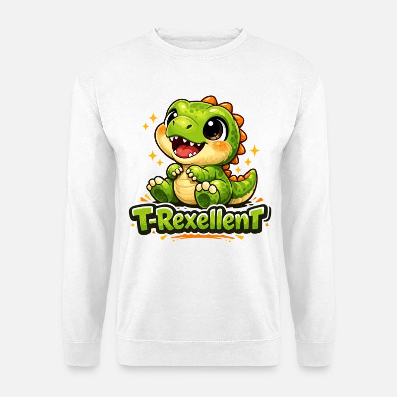 Mignon T-Rex T-Rexcellent Dino Jun - Sweat-shirt Unisexe - blanc