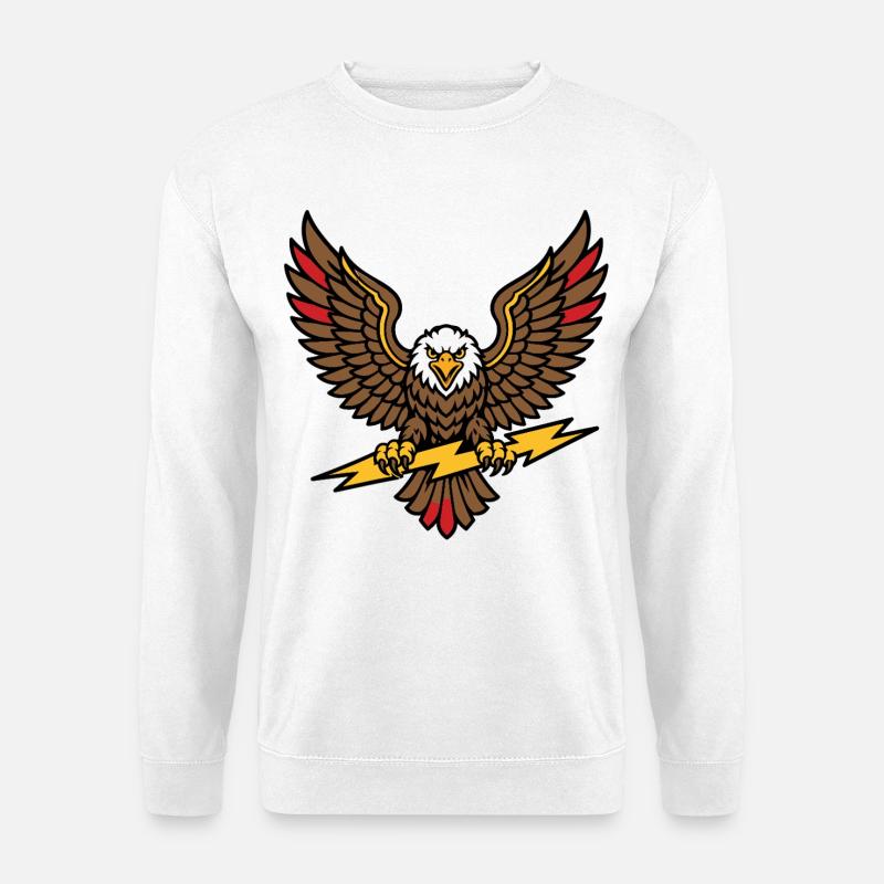 Alter-Schule-Tattoo-Stil Lightning Eagle - Unisex Pullover - Weiß