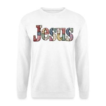 Patchwork Jesus Lettering - Unisex Sweatshirt - white - Front