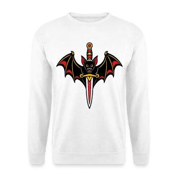 Bat dagger style tattoo dark - Unisex Sweatshirt - white - Front