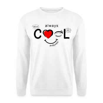 Cadeau Toujours Cool et Intelligent Visage de Cœur - Sweat-shirt Unisexe - blanc - Devant
