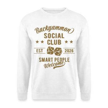 Backgammon Social Club | Brettspiel - Unisex Pullover - Weiß - Vorne