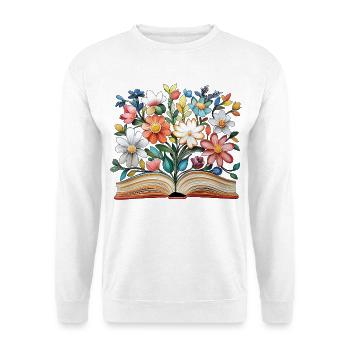 Livre fleuri - Sweat-shirt Unisexe - blanc - Devant