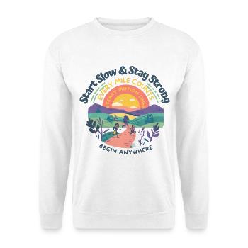 Joggen Laufen Läufer Running Art Motivation Design - Unisex Pullover - Weiß - Vorne