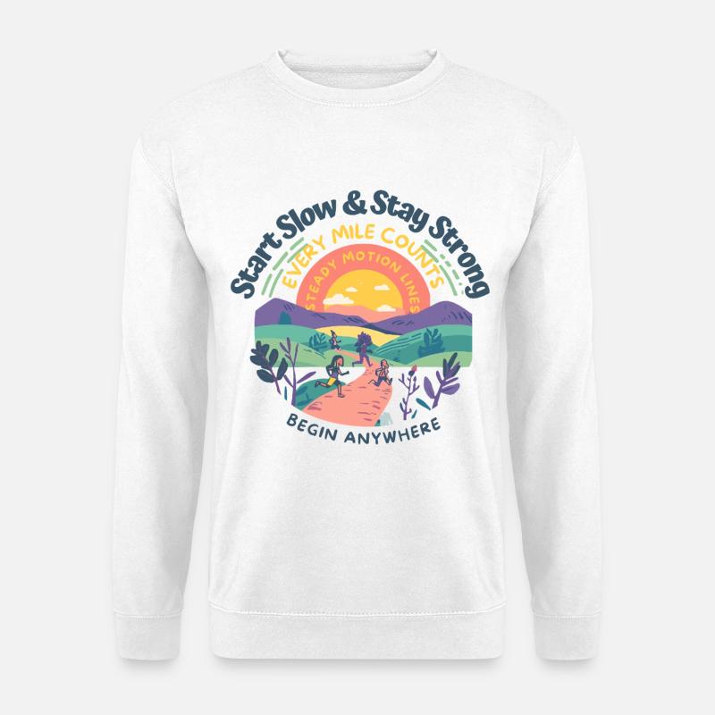 Joggen Laufen Läufer Running Art Motivation Design - Unisex Pullover - Weiß
