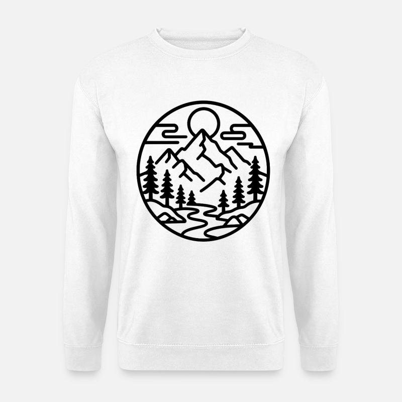 Mountain Forest Emblem - Unisex Sweatshirt - white