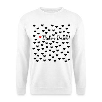 Dankbarkeit Vielen Dank Herzen - Unisex Pullover - Weiß - Vorne