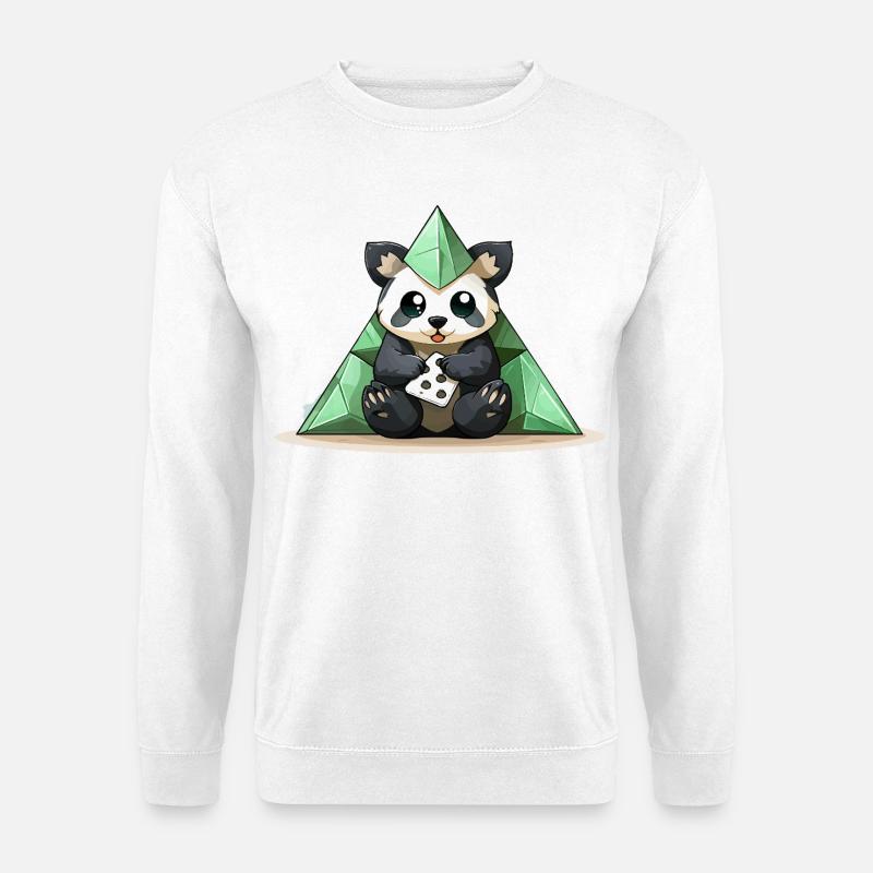 Panda Crystal Pyramid - Unisex Sweatshirt - white