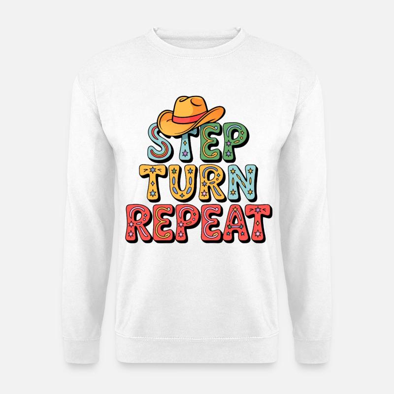 Line Dance Step Turn Repeat - Unisex Sweatshirt - white