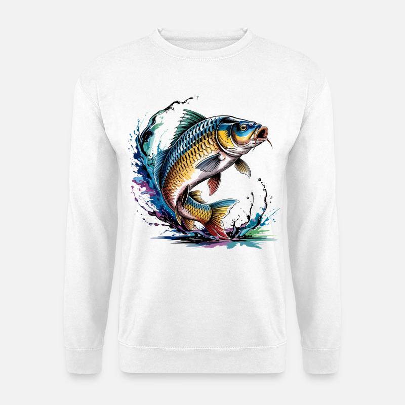 Bunter Karpfen - Unisex Pullover - Weiß