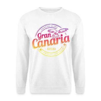 Gran Canaria Kanarische Inseln in Spanien Souvenir - Unisex Pullover - Weiß - Vorne - Alina (178cm) & Michal (187cm)
