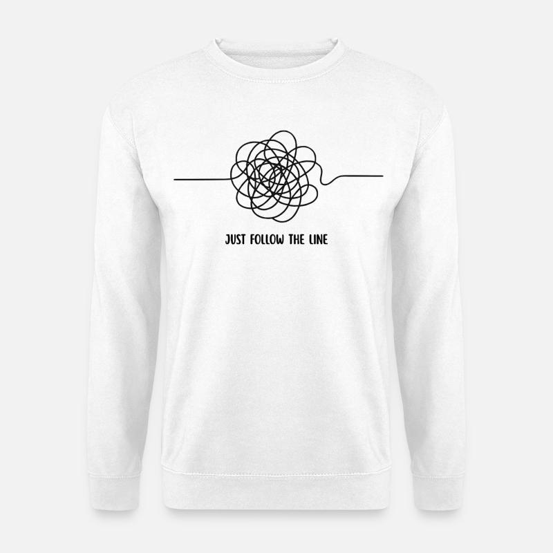 FOLGE EINFACH DER LINIE - Unisex Pullover - Weiß