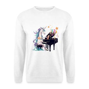 Einhorn am Klavier FarbenSinfonie - Unisex Pullover - Weiß - Vorne