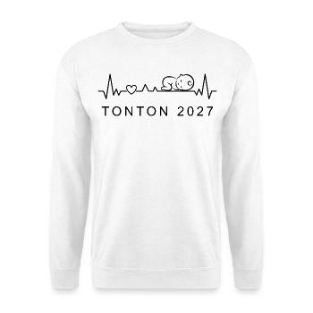 Futur Tonton 2027 Battement Cœur Annonce Grossesse - Unisex Pullover - Weiß - Vorne