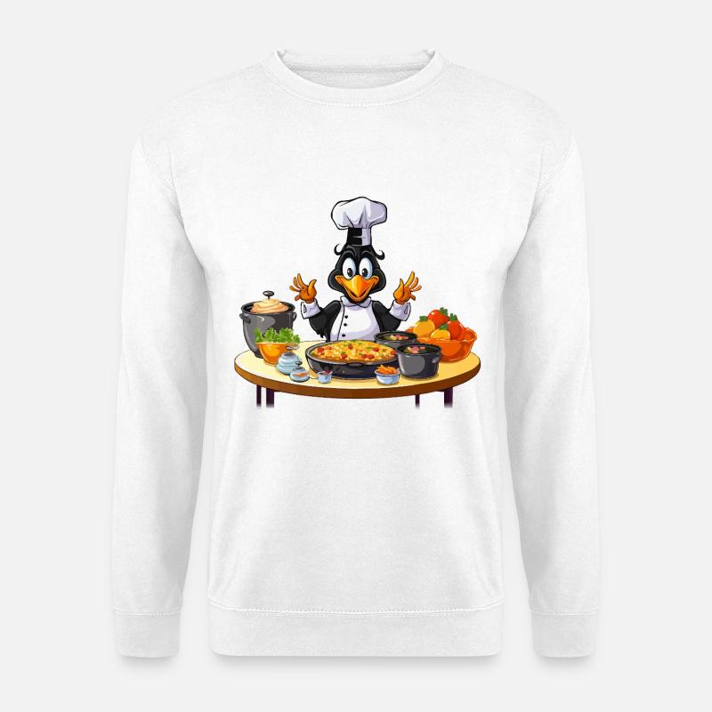 Kitchen Duck Chef Design - Sweat-shirt Unisexe - blanc