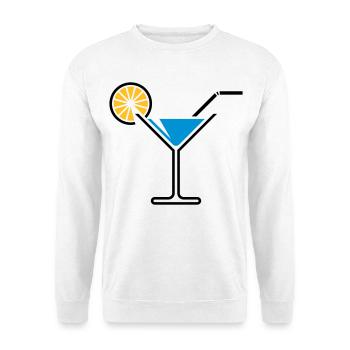 Cocktail / Cocktailglas / Martini + (Hellblau) - Unisex Pullover - Weiß - Vorne