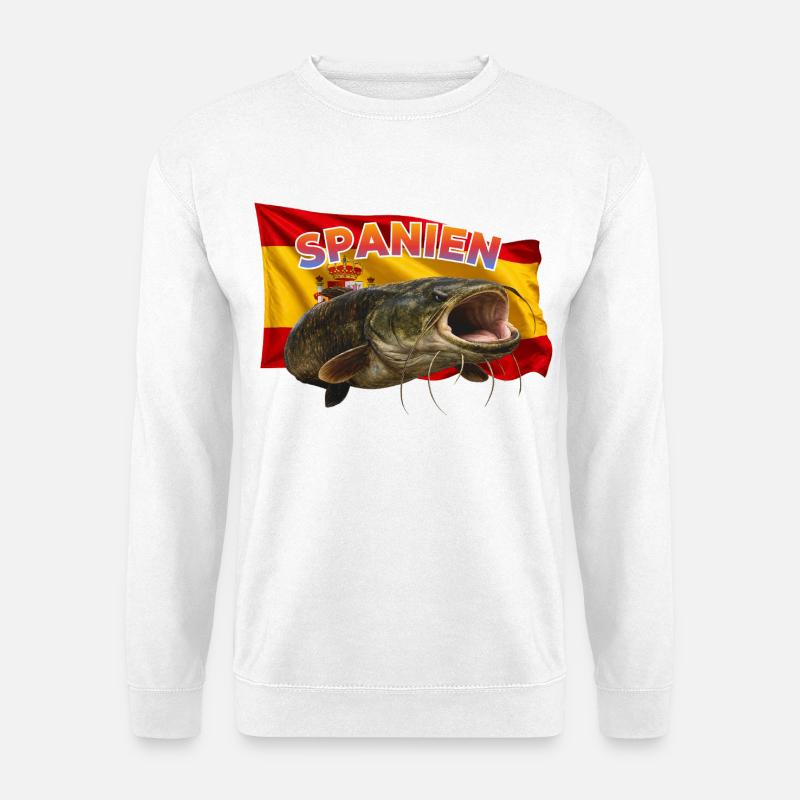 Wels Angeln Spanien - Ebro Monster - Unisex Pullover - Weiß