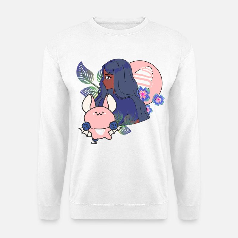 Kawaii Bat & Magical Prosthetic - Unisex Sweatshirt - white