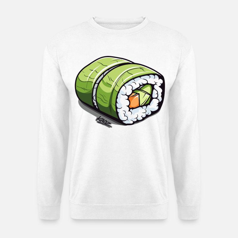 Smaragdgrüne Sushi-Rolle - Unisex Pullover - Weiß