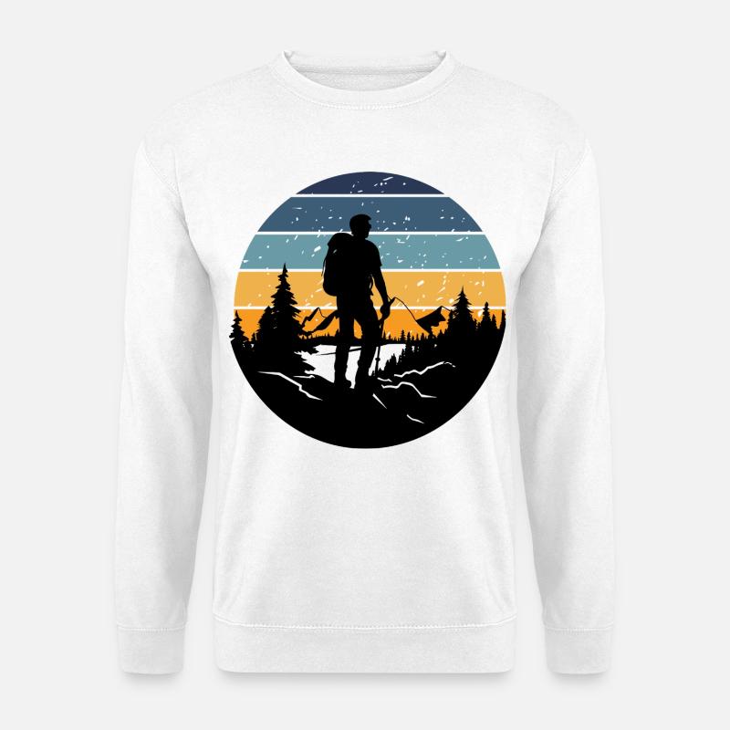 Retro Bedtime Hiker - Unisex Sweatshirt - white