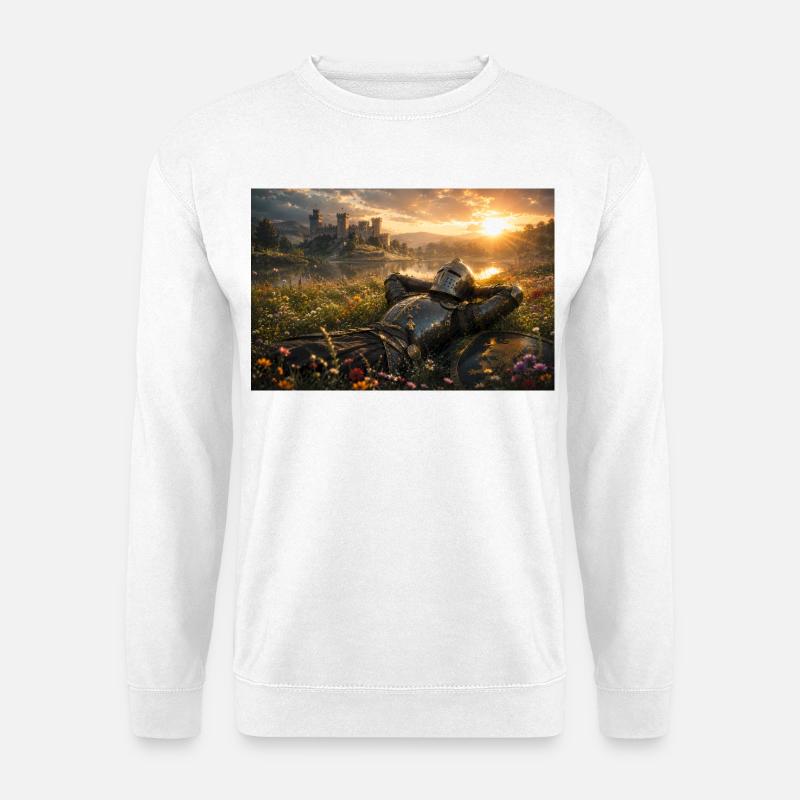 Sunset Knight by Castle Field - Unisex Sweatshirt - white