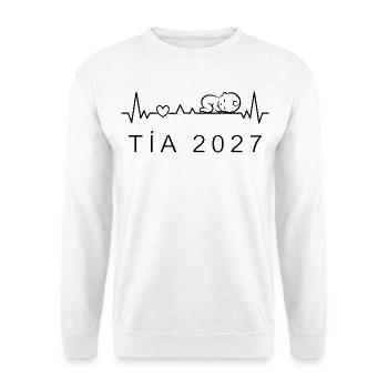 Ser Tía 2027 Ritmo Cardiaco Anuncio Embarazo - Sweat-shirt Unisexe - blanc - Devant