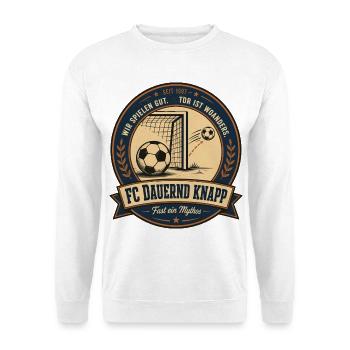 FC Dauernd Knapp - Unisex Pullover - Weiß - Vorne